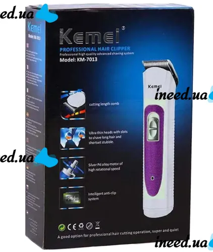 Kemei KM-7013 Wireless Edging Hair Clipper with Adjustable Nozzle, Wireless Trimmer Razor for Edging Beard and Mustache