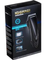 Проводная машинка для стрижки волос Gemei GM-813 4 насадки, Профессиональный триммер для бороды со сменными насадками Gemmy GM813 от сети Черная