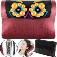 Массажная подушка для спины и шеи Massage Cushion FG214 3 режима работы с подогревом 24W Роликовый массажер FG-214 15 шариков от сети и прикуривателя