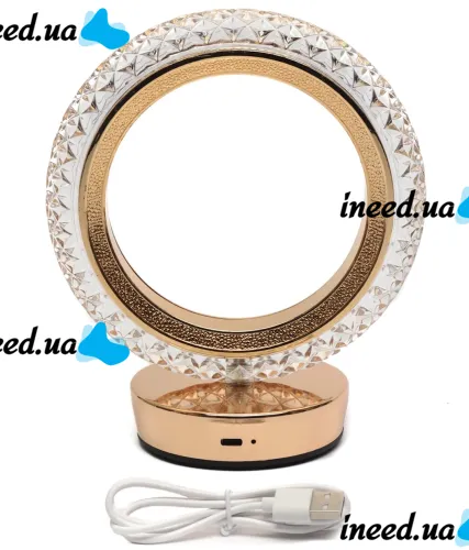 Настольная лампа-ночник Circle Table Light PC-8217 сенсорный ночник круг, светодиодная лампа светильник с кристаллами на акриловой подставке 3 режима