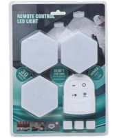 Светодиодный сенсорный светильник соты Voltronic YT-311 15W LED набор настенных ламп светильников 3 шт на батарейках с пультом Voltronic