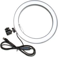 Кольцевая лампа со штативом LED Ring Light QX-206 26 см светодиодное селфи кольцо с подставкой и держателем для настольной сьемки 3 режима свечения