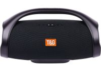 Большая беспроводная музыкальная колонка T&G Booms Box Big Черная с ручкой портативная акустика bluetooth в стиле T&G Boombox USB AUX для Android IOS