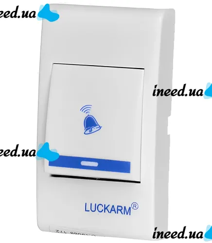 Дверной звонок Luckarm Intelligent D9688 беспроводная кнопка на батарейках, передатчик сигнала и приемник на 32 мелодий для входной двери до 150 м