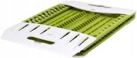 Сушилка органайзер для посуды Compact Dish Rack складная настольная сушка для вилок и ложек, пластиковая сушилка-органайзер на кухню Зеленая с белым