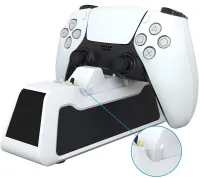 Двойная зарядная док станция Honcam A3705 для зарядки 2 джойстиков DualSense PlayStation PS5, Зарядное устройство для зарядки геймпадов с подсветкой