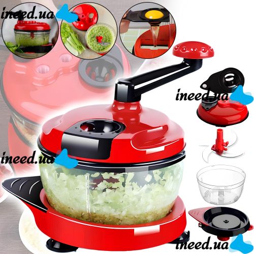 Ручной измельчитель овощей Keouke Chopper Food LG-006 2 в 1 кухонный мини блендер с тремя лезвиями и чашей на 1.5 л чоппер для измельчения мяса