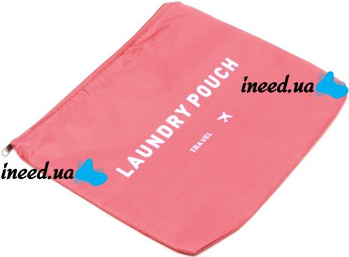 Набір дорожніх сумок органайзерів Secret Pouch 6 штук рожеві, чохли мішки для зберігання одягу у валізі, водонепроникні для подорожей laundry
