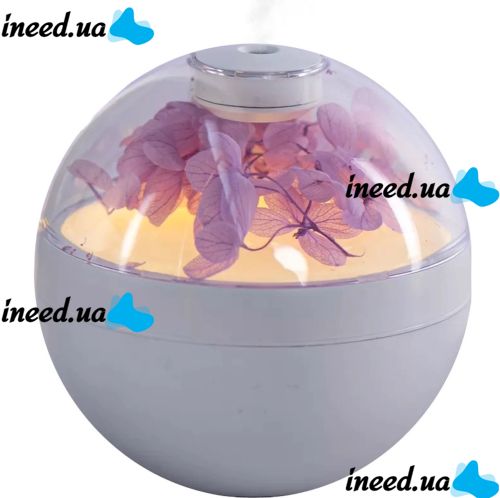 Аккумуляторный увлажнитель воздуха Poke Ball Flower Humidifier OFAN-505 с цветами и LED подсветкой, Настольный аромадиффузор ночник 220мл от USB