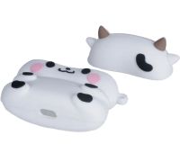 Защитный противоударный чехол Case 3D Cute Cow буренка для наушников Apple AirPods Pro 1, 2 силиконовый кейс Коровка с полной защитой и карабином