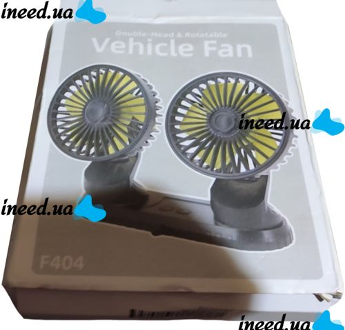 Автомобильный поворотный двойной вентилятор Vehicle Fan F404 4" с питанием от USB, охлаждающий мини-вентилятор 3 скорости на приборную панель