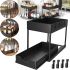 Стеллаж для хранения Kitchen Storage Rack W516 двухуровневая полка органайзер для кухонных принадлежностей с выдвижным ящиком и крючками Черный