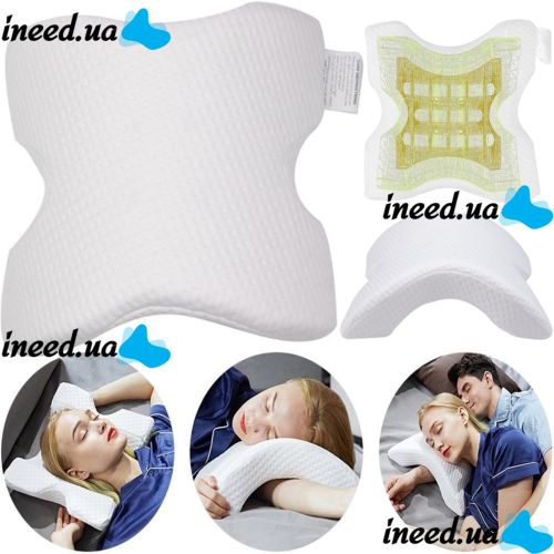 Ортопедическая изогнутая подушка для сна Nap pillow NJ-137 с тоннелем для руки и шеи из пены с эффектом памяти, гипоаллергенная подушка тоннель