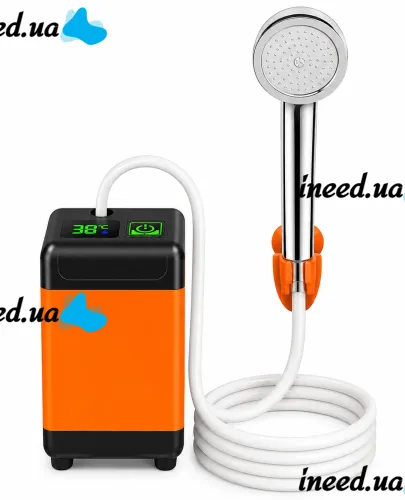 Аккумуляторный душ с насосом и лейкой Lixada MY-880 7800 мАч туристический портативный автодуш с датчиком температуры и LED дисплеем для кемпинга