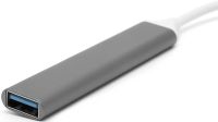Концентратор USB 3.0 HUB Silver на 4 порта, мультифункциональный переходник разветвитель для ноутбука и ПК, юсб хаб Серый