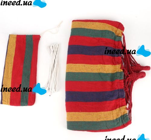 Suspended hammock 190x80 cm without slats Orange, single Mexican cotton fabric hammock without crossbars for lounging with cover, bag