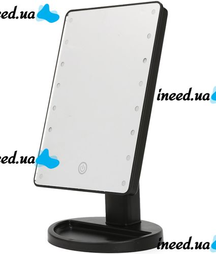 Косметичне сенсорне дзеркало для макіяжу Magic MakeUp Mirror обертається на 180 настільне дзеркало на підставці з підсвічуванням 22 LED USB Чорне