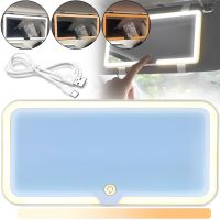 Косметическое зеркало в салон автомобиля LED Light Mirror M538 3 режима, аккумуляторное подвесное зеркало с подсветкой на солнцезащитный козырек 