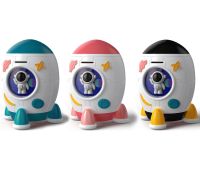Детская электронная копилка сейф Ракета Rockets Money Box 852A купюроприемник с кодовым замком и отпечатком пальца для купюр и монет на батарейках