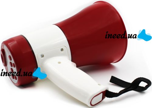Ручной мегафон рупор 15W UKC ER-22U дальность 200м громкоговоритель на ремне с функцией записи голоса и встроенной сиреной на аккумуляторе ER22U