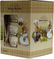 Набор детских тарелок с ложечками Bobby Rabbit 12.4х5.7 см пластиковый комплект посуды 8 предметов 4 глубокие тарелки 4 ложки для детей Бобби кролик
