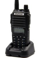 Двухдиапазонная рация Baofeng UV82 5W на 128 каналов до 7 км портативная цифровая радиостанция с гарнитурой и двойной кнопкой 2800 мАч UV-82 Черная