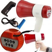 Ручной мегафон рупор 15W UKC ER-22U дальность 200м громкоговоритель на ремне с функцией записи голоса и встроенной сиреной на аккумуляторе ER22U