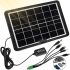 Солнечная панель Cclamp Solar Panel CL-680 8W 6V 1.3A портативная батарея с мультикабелем USB для зарядки мобильных устройств от солнца 680CL