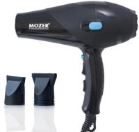 Профессиональный фен Mozer MZ-3100 6000W для сушки и укладки волос с 2 насадками, Электрический фен с холодным обдувом 2 скорости 3 режима Черный