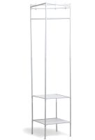 Угловая вешалка для одежды Corner Coat Rack TM2-202 вертикальная стойка с крючками для хранения вещей и двумя полками для обуви 170х43 см White