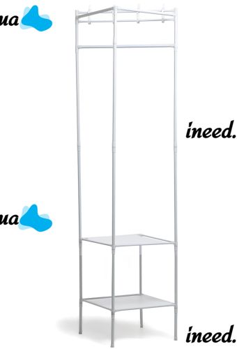 Угловая вешалка для одежды Corner Coat Rack TM2-202 вертикальная стойка с крючками для хранения вещей и двумя полками для обуви 170х43 см White