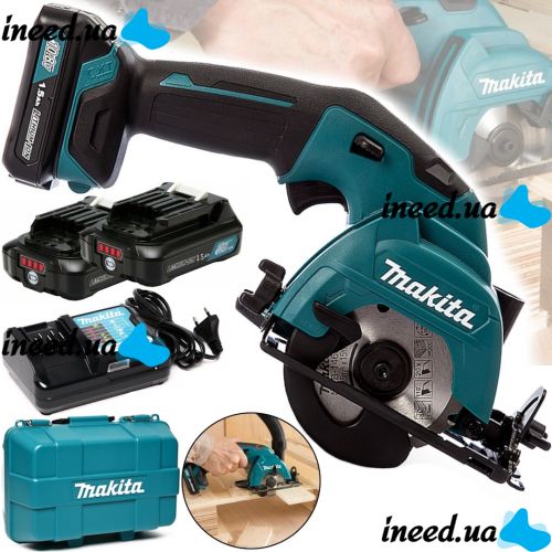 Аккумуляторная дисковая пила Makita HS301DWYE 10.8V 1.5Ah ручная циркулярная пила 85 мм 25.5 мм на два аккумулятора для чистого распила в кейсе