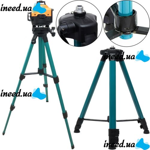 Строительный телескопический штатив тренога для нивелира 44-120 см NeroFF NF12SM 5/8 держатель подставка 1200 мм для лазерного уровня в чехле Синий