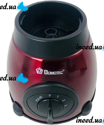 Кухонный блендер с кофемолкой Domotec MS-6611 3 в 1 на 1.5л 1000W стационарная кофемолка 3 скорости с измельчителем и стеклянной чашей Красная