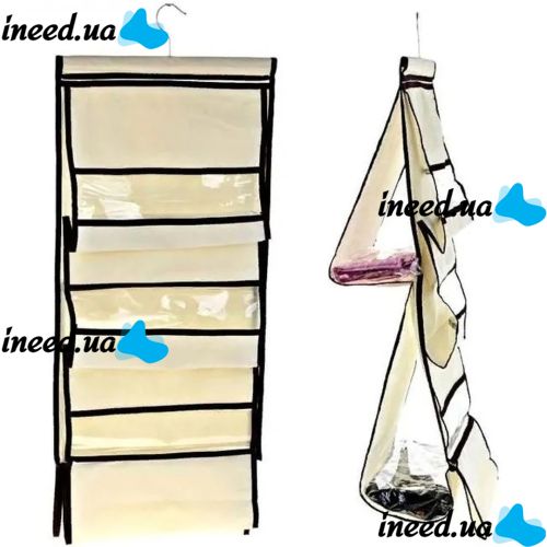 Organizer for storing bags on a hanger Range Sacs a Main, hanging hanger for 16 bags, hanger organizer for accessories for 8 sections, pockets