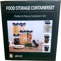 Набор контейнеров для сыпучих продуктов Food Storage Container Set 6 емкостей, прозрачные контейнеры с крышками для хранения пищевых продуктов, круп