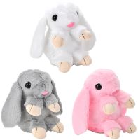 Музыкальный плюшевый зайчик Repeat Happy Rabbit FJ8888 White детская мягкая игрушка заяц с подсветкой и звуковыми эффектами на аккумуляторе от USB