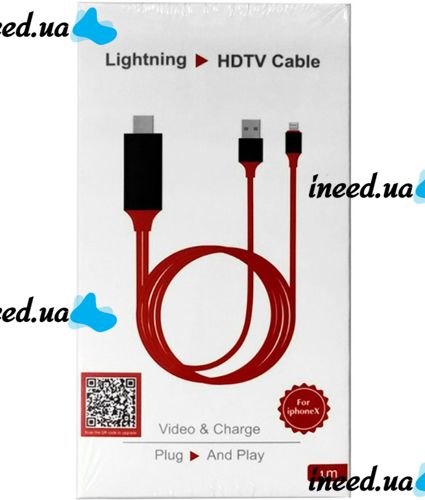 Конвертер видео MHL HDMI G02 гибкий переходник кабель для передачи HD видео с телефона на телевизор 1 м, адаптер на Type-C Micro G-02 Красный
