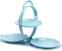 Складная тарелка для фруктов Creative Folding Fruit Plate многоуровневая фруктовница менажница на 3 секции, раскладная подставка для закусок на кухню