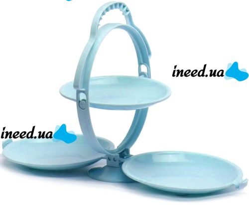 Складная тарелка для фруктов Creative Folding Fruit Plate многоуровневая фруктовница менажница на 3 секции, раскладная подставка для закусок на кухню