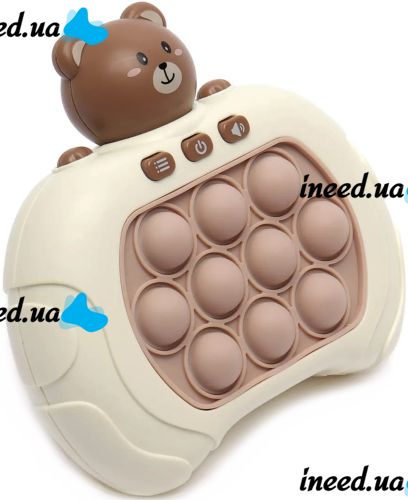 Детская игрушка головоломка Pop It Baby Bear интерактивная электронная приставка антистресс поп ит для снятия стресса на батарейках от 3-х лет