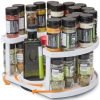 Спецовница Spice Spinner Organizer ZB-918 двухуровневый поворотный органайзер полка для хранения специй, подставка стеллаж для приправ и соусов