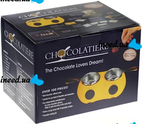 Набор для шоколадного фондю с двумя чашами Chocolatiere электрический станок фондюшница для плавления шоколада, кухонный комплект с формами 250 мл