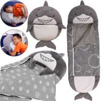 Спальный мешок с подушкой для детей Happy Nappers Акула 3 в 1 детский спальник слипик 130Х50см кокон трансформер подушка игрушка для сна на молнии