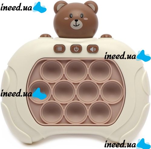 Детская игрушка головоломка Pop It Baby Bear интерактивная электронная приставка антистресс поп ит для снятия стресса на батарейках от 3-х лет