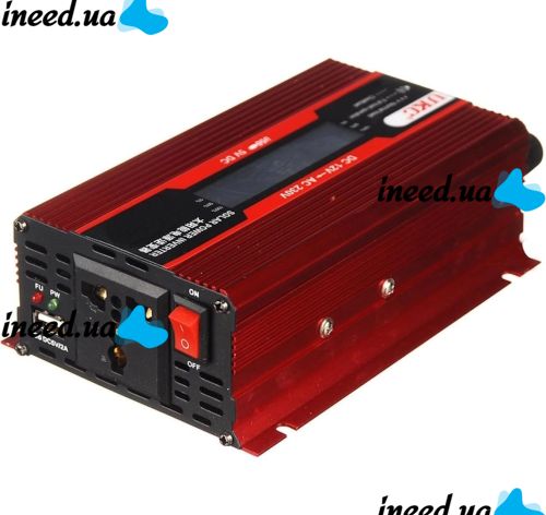 Автомобильный инвертор UKC AC/DC 12V-220V 600W CJ-LS600 авто преобразователь напряжения тока с LCD дисплеем от прикуривателя, аккумулятора с экраном