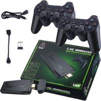 Игровая видео приставка Data Frog Y-3 Lite Green Playstation PS1 с беспроводными джойстиками, HDMI к телевизору 64Гб, 4K 10000 игр Sega Dendy Y3