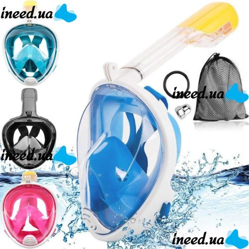 Полнолицевая маска L/XL для подводного плавания Free EasyBreath с креплением для камеры GoPro, панорамная маска для снорклинга, ныряния Easy Breath