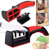 Точилка для кухонных ножей Knife Sharpener RS-168 кухонная ручная ножеточка с ручкой, настольный станок на 3 уровня заточки с полировкой NJ-523