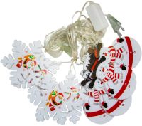 Внутренняя гирлянда штора Xmas 3D фигурки снеговика и снежинки Теплый белый 3x0.7м 95L WW, Новогодняя 300x70 см на окно дома теплая белая от сети